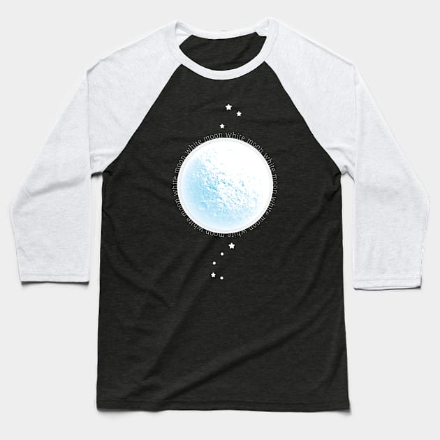 White Moon Baseball T-Shirt by emma17